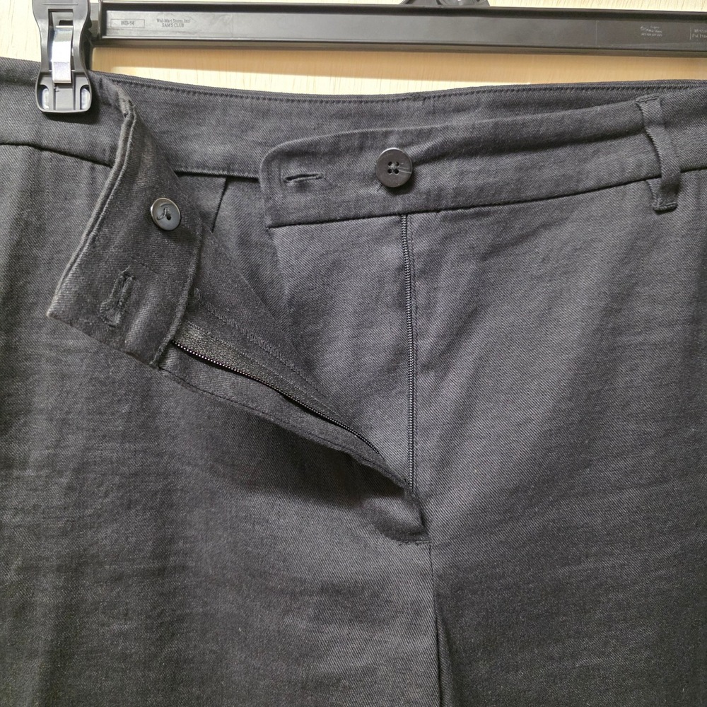 J. Jill Linen Stretch Straight Leg Pants Womens 14 Tall Black Trousers RN 97641 - Picture 8 of 15